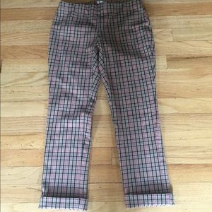 JJill size 2 petite, stretch plaid crop pants.